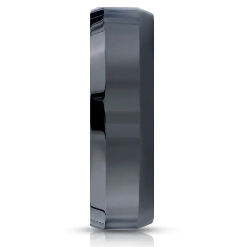 ceramic Ceramic 7mm Comfort-Fit High Polished Beveled Edge Design Ring - alternate view 2