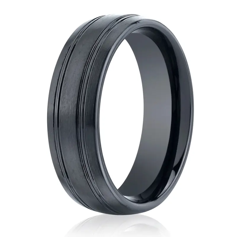 ceramic Ceramic 6mm Comfort-Fit Satin-Finished Design Ring 1 - main view