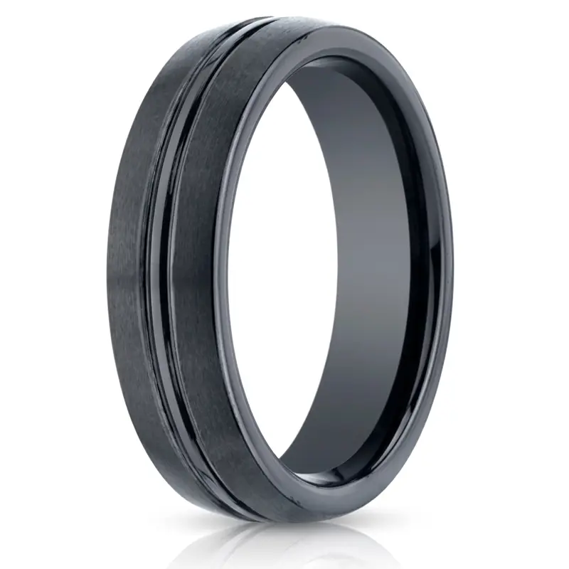 ceramic Ceramic 6mm Comfort-Fit Satin-Finished Design Ring - main view