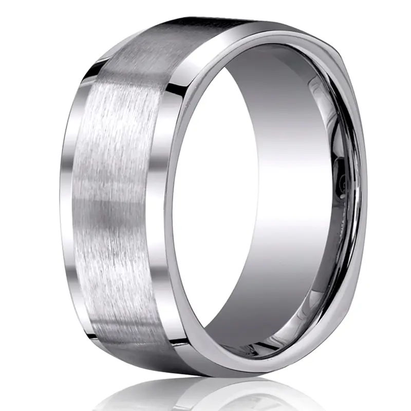 titanium Titanium 9mm Comfort-Fit Satin-Finished Four-Sided Design Ring - main view