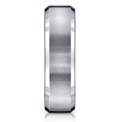 Titanium 7mm Comfort-Fit Satin-Finished Beveled Edge Design Ring alternate view