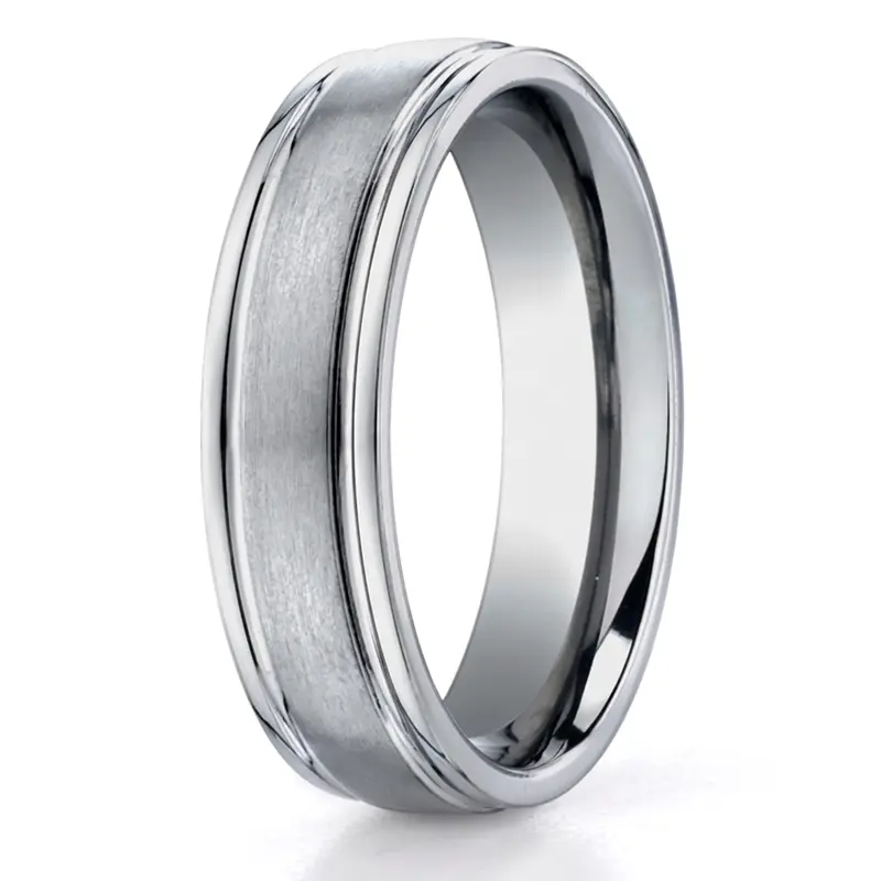 titanium Titanium 6mm Comfort-Fit Satin-Finished Round Edge Design Ring - main view