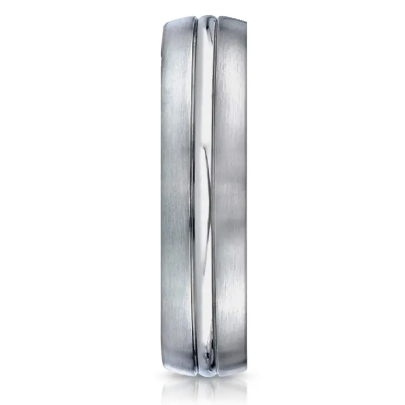 titanium Titanium 6mm Comfort-Fit Satin-Finished Center Concaved Cut Design Ring - alternate view 2