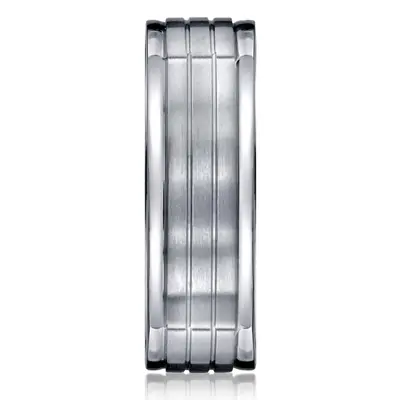 Titanium 7mm Comfort-Fit Satin-Finished Four-Sided Design Ring - view 2 of 2