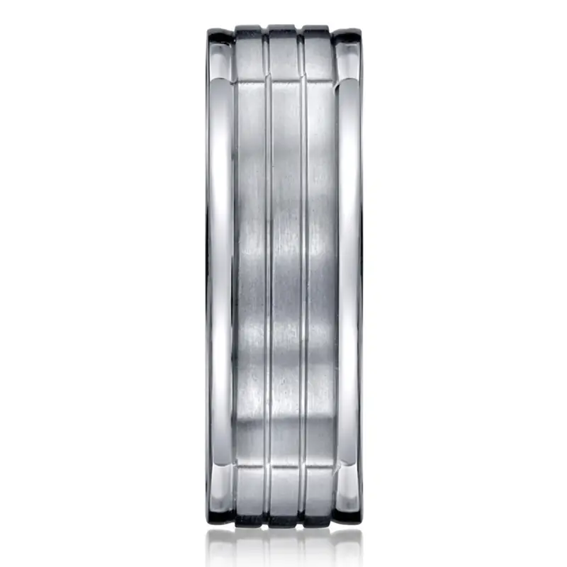 titanium Titanium 7mm Comfort-Fit Satin-Finished Four-Sided Design Ring - alternate view 2