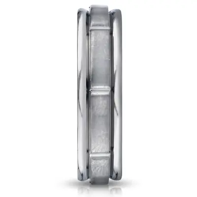 Titanium 6mm Comfort-Fit Satin-Finished Round Edge Sectional Design Ring - view 2 of 2