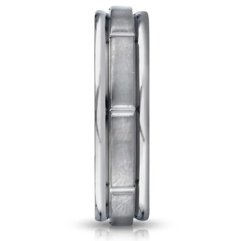 titanium Titanium 6mm Comfort-Fit Satin-Finished Round Edge Sectional Design Ring - alternate view 2