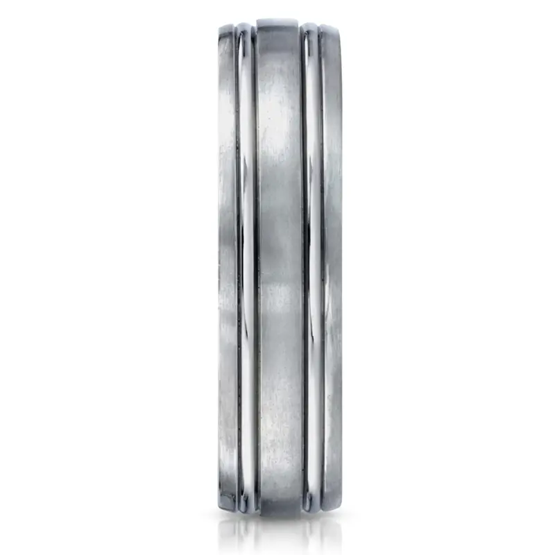titanium Titanium 6mm Comfort-Fit Satin-Finished Design Ring - alternate view 2