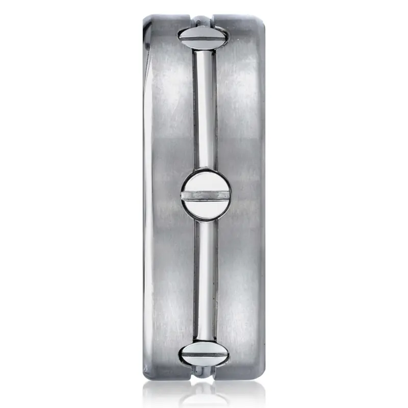 titanium Titanium 8mm Comfort-Fit Satin-Finished Screw-Design Ring - alternate view 2