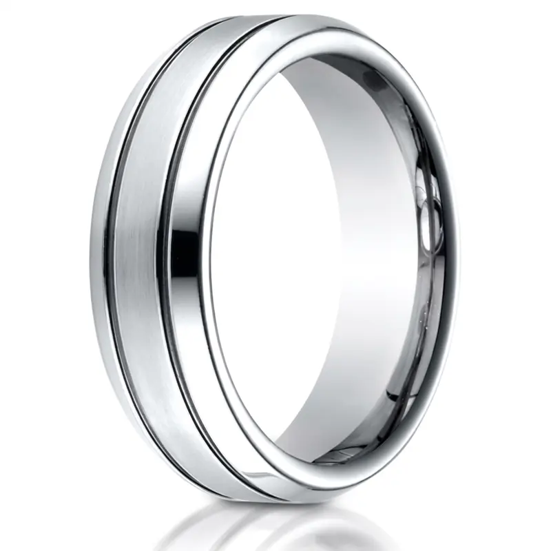 cobalt chrome Cobaltchrome™ 7.0mm Comfort-Fit Satin-Finished Blackened Design Ring - main view