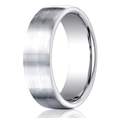 Cobaltchrome™ 7.5mm Comfort-Fit Satin-Finished Design Ring 1 - view 1 of 2