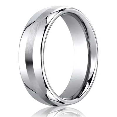 Cobaltchrome™ 7.5mm Comfort-Fit Satin-Finished Design Ring - view 1 of 2