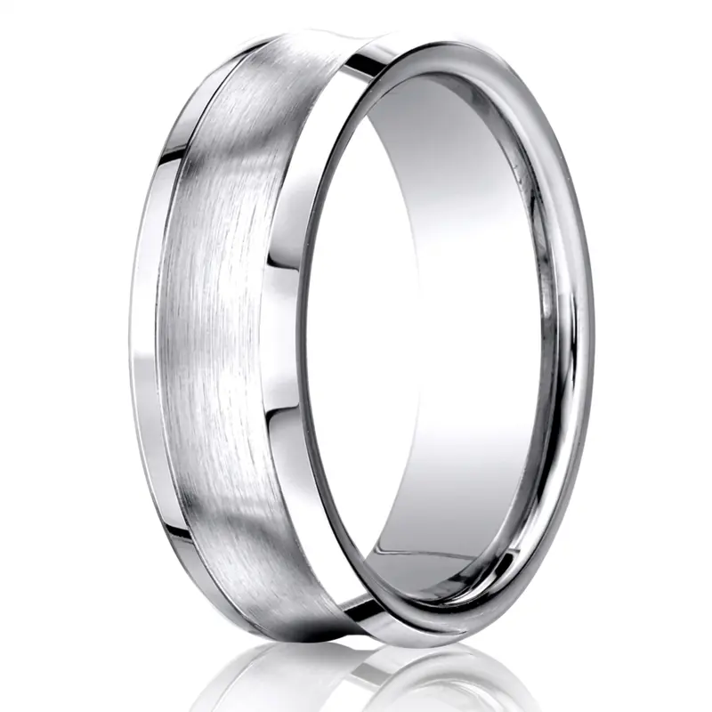 cobalt chrome Cobaltchrome™ 7.5mm Comfort-Fit Satin-Finished Concave Design Ring - main view