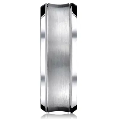 Cobaltchrome™ 7.5mm Comfort-Fit Satin-Finished Concave Design Ring - view 2 of 2