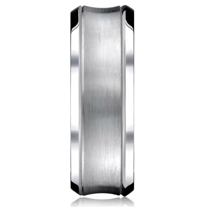 cobalt chrome Cobaltchrome™ 7.5mm Comfort-Fit Satin-Finished Concave Design Ring - alternate view 2