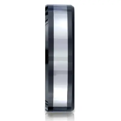 Cobaltchrome™7mm Comfort-Fit Ceramic Beveled Edge Design Ring - view 2 of 2