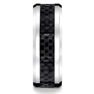 Cobaltchrome™ 8mm Comfort-Fit Carbon Fiber Inlay Design Ring - view 2 of 2