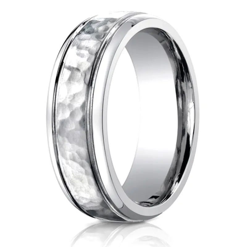 cobalt chrome Cobaltchrome™ 7mm Comfort-Fit Hammered-Finished Design Ring - main view