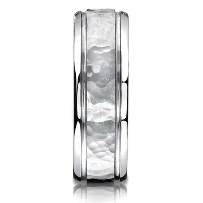 Cobaltchrome™ 7mm Comfort-Fit Hammered-Finished Design Ring - view 2 of 2