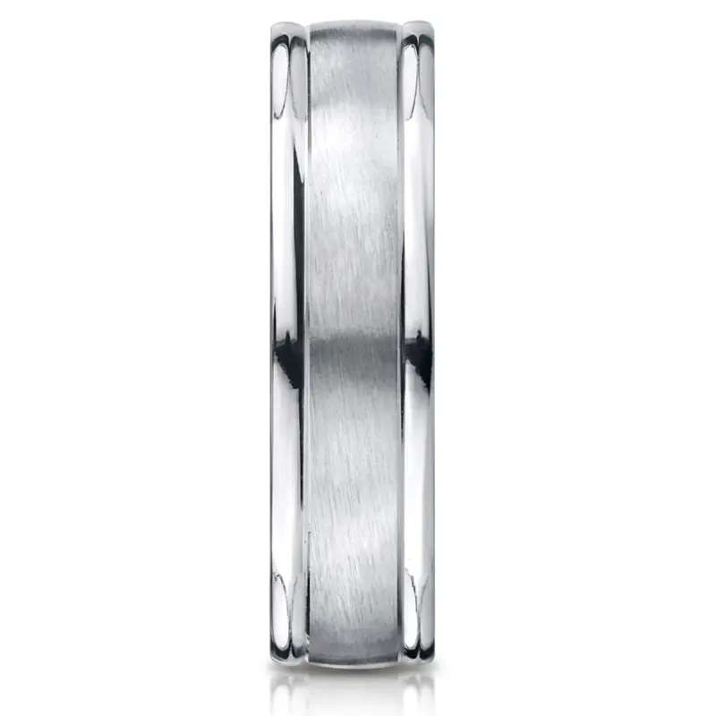 cobalt chrome Cobaltchrome™ 6mm Comfort-Fit Satin-Finished Round Edge Design Ring - alternate view 2
