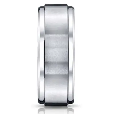 Cobaltchrome™ 9mm Comfort-Fit Satin-Finished Stair-Step Edge Design Ring - view 2 of 2