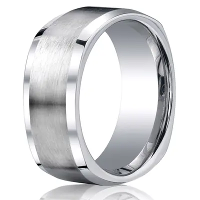 Cobaltchrome™ 9mm Comfort-Fit Satin-Finished Four-Sided Design Ring - view 1 of 1
