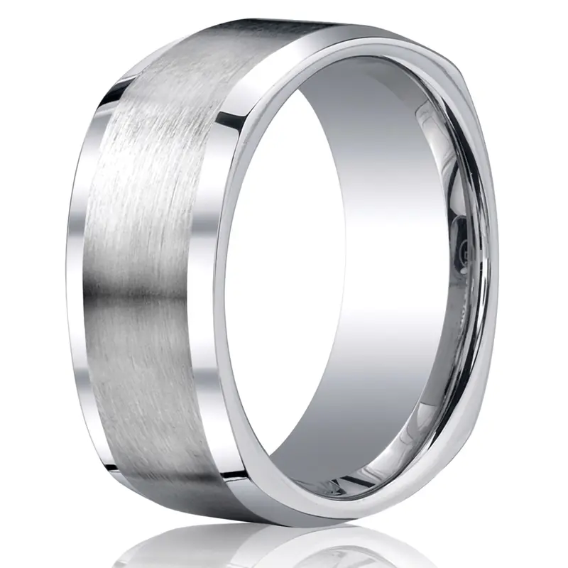 cobalt chrome Cobaltchrome™ 9mm Comfort-Fit Satin-Finished Four-Sided Design Ring - main view