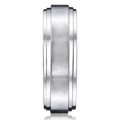 Cobaltchrome™ 8mm Comfort-Fit Satin-Finished Double Edge Design Ring - view 2 of 2