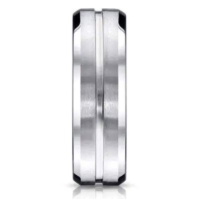 Cobaltchrome™ 7mm Comfort-Fit Satin-Finished Beveled Edge Design Ring - view 2 of 2
