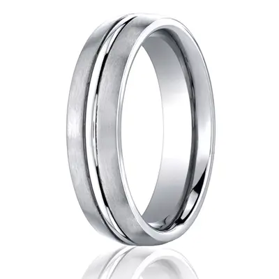Cobaltchrome™ 6mm Comfort-Fit Satin-Finished Design Ring - view 1 of 2