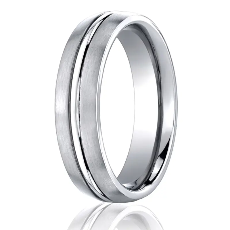 cobalt chrome Cobaltchrome™ 6mm Comfort-Fit Satin-Finished Design Ring - main view