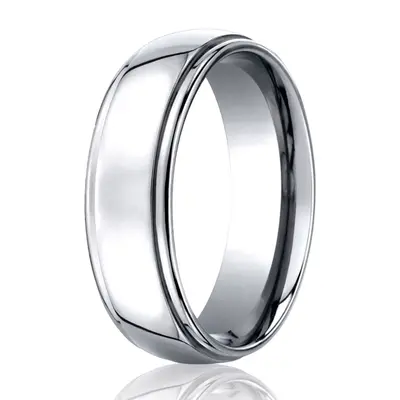 Cobaltchrome™ 7mm Comfort-Fit High Polished Design Ring - view 1 of 2