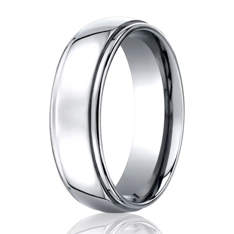 cobalt chrome Cobaltchrome™ 7mm Comfort-Fit High Polished Design Ring - main view