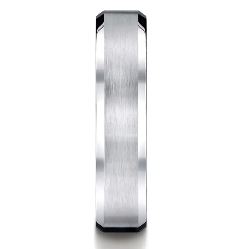 cobalt chrome Cobaltchrome™ 6mm Comfort-Fit Satin-Finished Beveled Edge Design Ring - alternate view 2