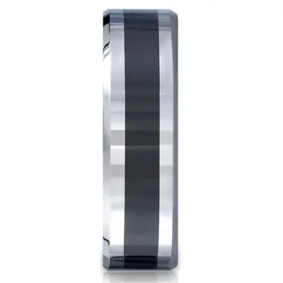 Cobaltchrome™7mm Comfort-Fit Ceramic Inlay Design Ring - view 2 of 2