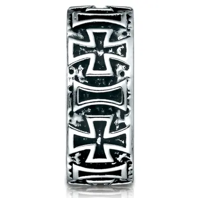 Cobaltchrome™ 9mm Comfort-Fit Maltese Cross Design Ring - view 2 of 2