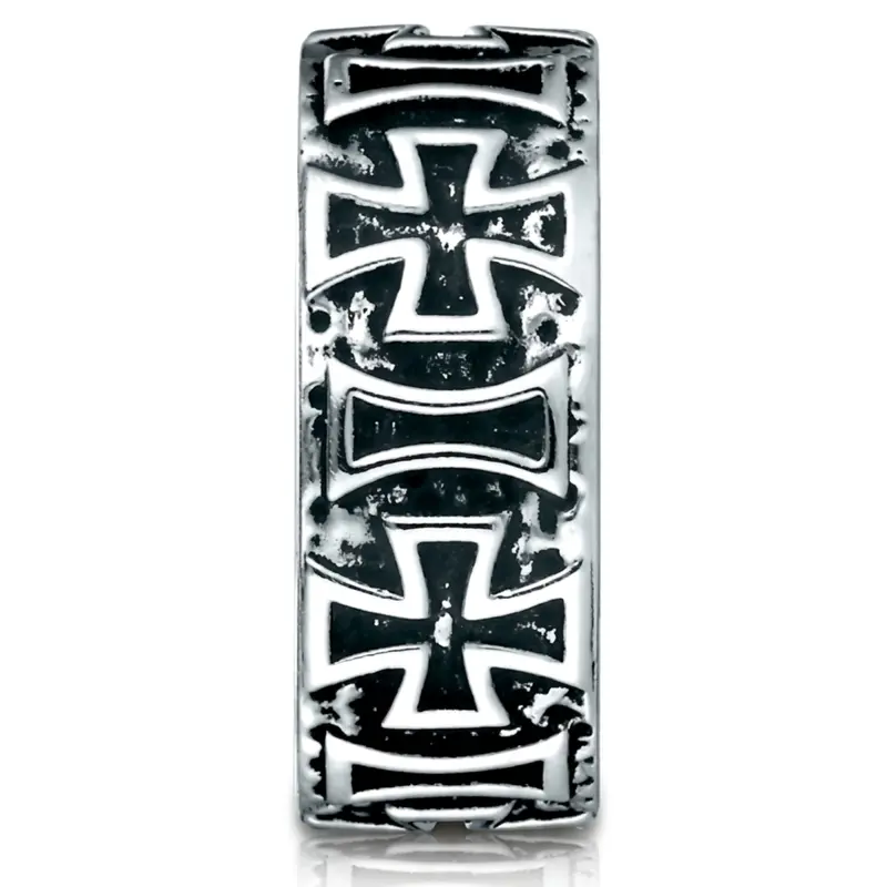 cobalt chrome Cobaltchrome™ 9mm Comfort-Fit Maltese Cross Design Ring - alternate view 2