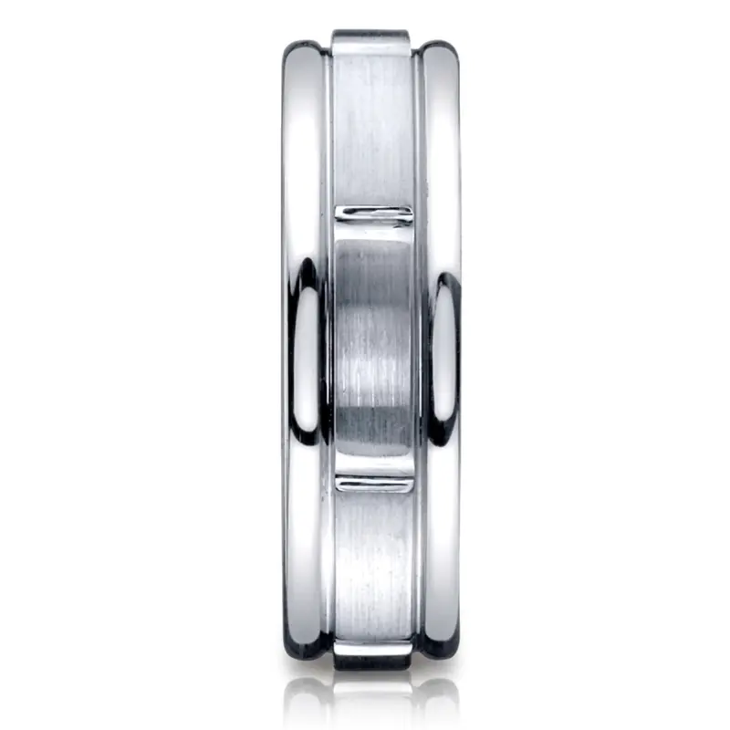 cobalt chrome Cobaltchrome™ 7mm Comfort-Fit Satin-Finished Round Edge Design Ring - alternate view 2