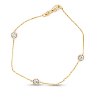 Bezel Set Round Diamond Bracelet 1/2 ct.tw