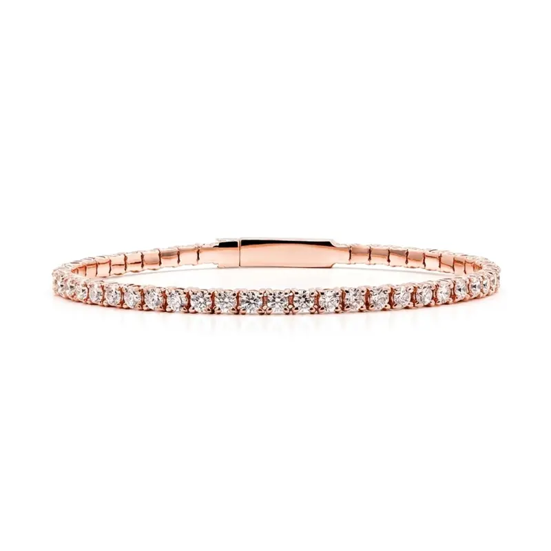 14K white gold Half-Way Bangle Diamond Tennis Bracelet 2 ct.tw - alternate view 3