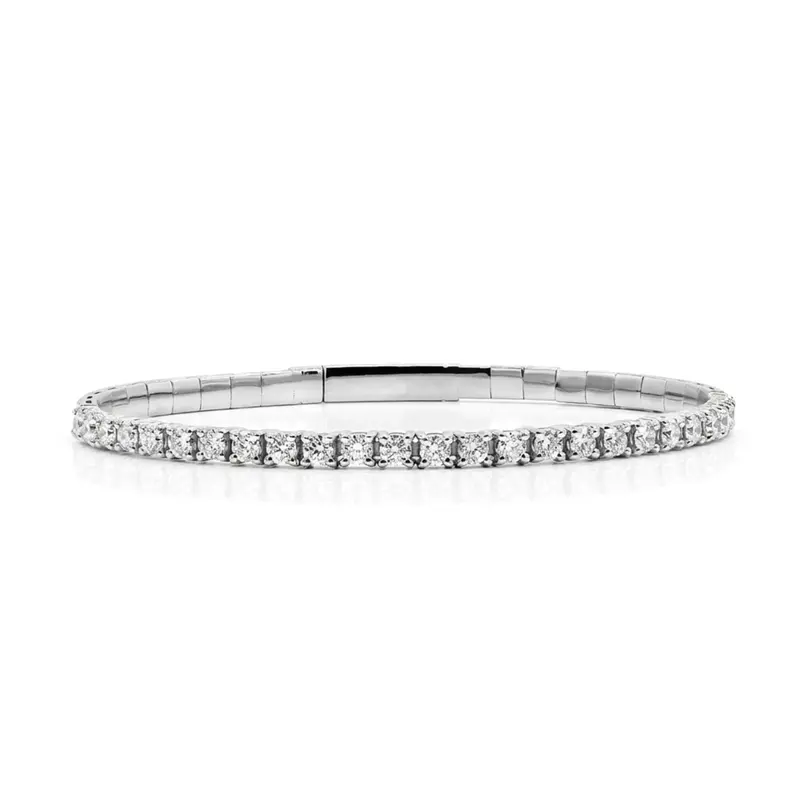 14K white gold Half-Way Bangle Diamond Tennis Bracelet 2 ct.tw - alternate view 2