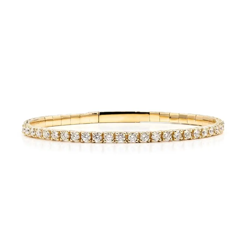 14K white gold Half-Way Bangle Diamond Tennis Bracelet 2 ct.tw - main view