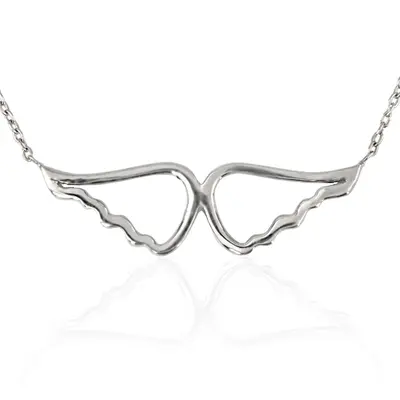 14K Gold Solid Angel Wings Pendant alternate view