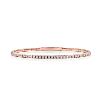 14K white gold Half Bangle Diamond Tennis Bracelet 7/8 ct.tw - alternate view 3 thumbnail