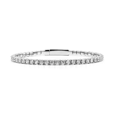 14K white gold Full Flex Diamond Bangle Bracelet 3 3/4 ct.tw - main view thumbnail