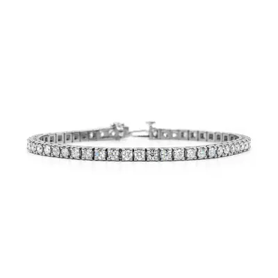 Boxy Style Diamond Tennis Bracelet 4 ct.tw