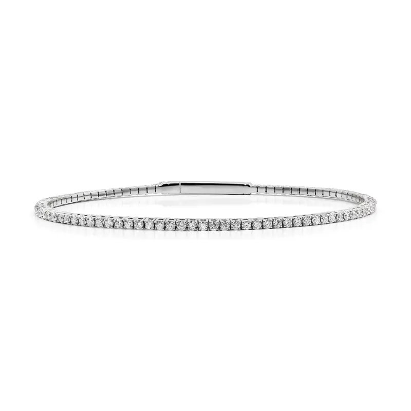 14K white gold Full Flex Diamond Bangle Bracelet 1 2/3 ct.tw - main view