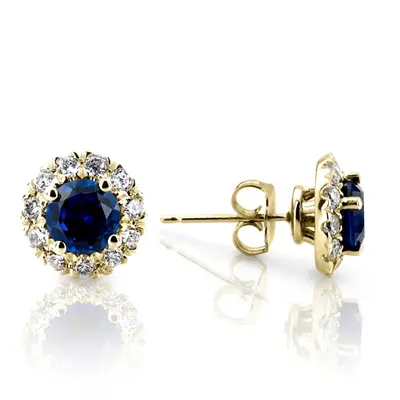 Dazzling Blue Sapphire And Diamond Halo Earrings(1.25 ct. tw.) - view 2 of 2