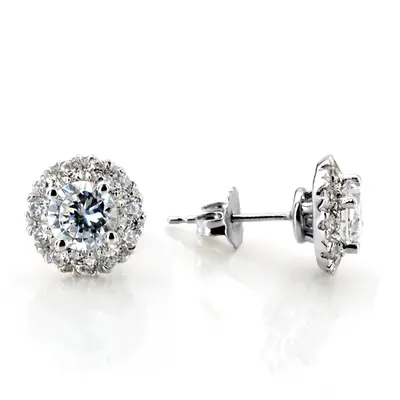 Pave Set Diamond Halo Earrings(0.80ct. tw.) - view 1 of 2