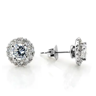 14k Pave Set Diamond Halo Earrings (0.32ct. tw.) - view 1 of 2